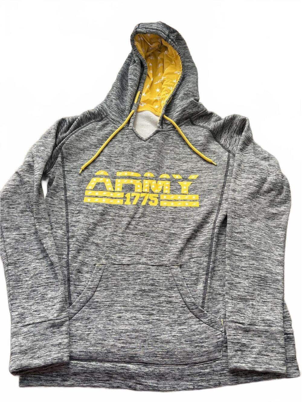 Army 1775 Grey and Yellow Hooded Sweatshirt Women's Size large
